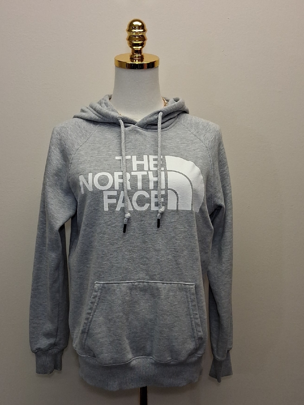 The North Face Gray Pullover Hoodie White Logo Size Extra Small